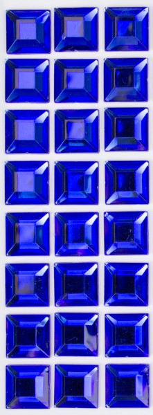Glitzersteine blau, 15 x 15 x 3 mm, selbstklebend